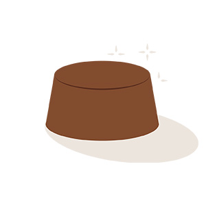 Ilustração de chocolate manipulado com ativos por farmácia de manipulação.